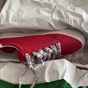 Tommy Hilfiger Medium Red Fabric Shoes